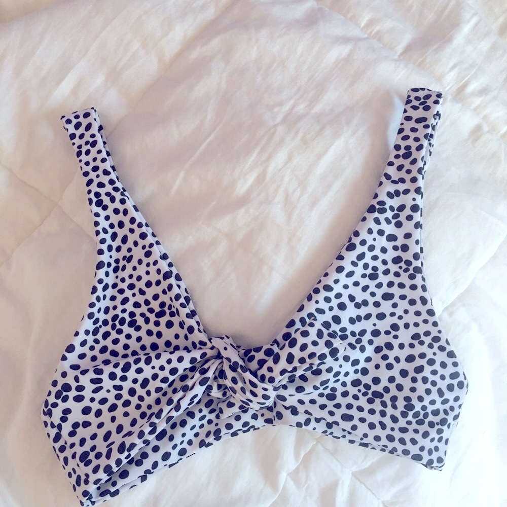 Black&White polka dot Bathing suit Top